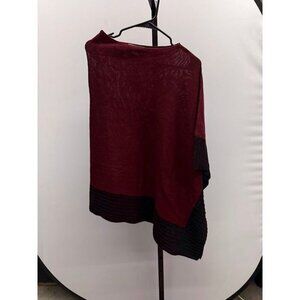 Celeste Maroon Wool Cashmere Blend Poncho Sweater
